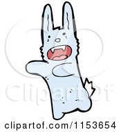 Cartoon Of A Blue Rabbit Royalty Free Vector Illustration