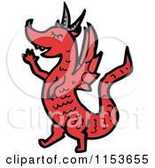 Cartoon Of A Red Dragon Royalty Free Vector Illustration