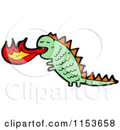 Cartoon Of A Green Fire Breathing Dragon Royalty Free Vector Illustration