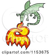 Poster, Art Print Of Green Fire Breathing Dragon