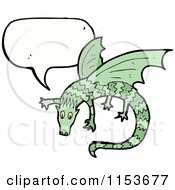 Cartoon Of A Talking Green Dragon Royalty Free Vector Illustration