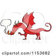 Cartoon Of A Talking Red Dragon Royalty Free Vector Illustration
