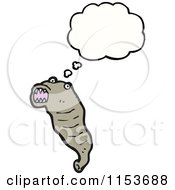 Cartoon Of A Thinking Leech Royalty Free Vector Illustration by lineartestpilot