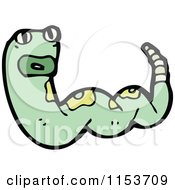Cartoon Of A Green Snake Royalty Free Vector Illustration