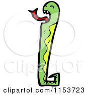 Cartoon Of A Green Snake Royalty Free Vector Illustration