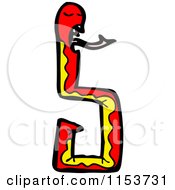Cartoon Of A Red Snake Royalty Free Vector Illustration
