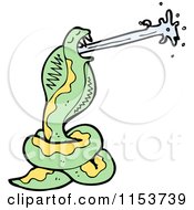 Cartoon Of A Green Cobra Snake Royalty Free Vector Illustration