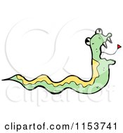 Cartoon Of A Green Snake Royalty Free Vector Illustration by lineartestpilot