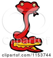 Cartoon Of A Red Snake Royalty Free Vector Illustration by lineartestpilot