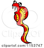 Cartoon Of A Red Cobra Snake Royalty Free Vector Illustration by lineartestpilot