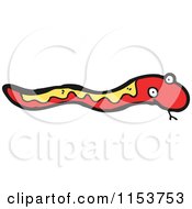 Cartoon Of A Red Snake Royalty Free Vector Illustration by lineartestpilot