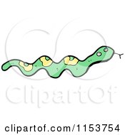 Cartoon Of A Green Snake Royalty Free Vector Illustration by lineartestpilot
