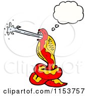 Cartoon Of A Thinking Cobra Snake Royalty Free Vector Illustration
