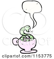 Cartoon Of A Talking Snake In A Cup Royalty Free Vector Illustration