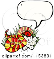 Cartoon Of A Talking Snake With Eggs Royalty Free Vector Illustration