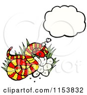 Cartoon Of A Thinking Snake And Eggs Royalty Free Vector Illustration