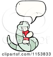 Cartoon Of A Talking Snake Eating A Sock Royalty Free Vector Illustration