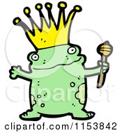 Cartoon Of A Frog Prince Royalty Free Vector Illustration by lineartestpilot