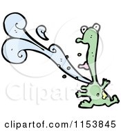 Cartoon Of A Puking Frog Royalty Free Vector Illustration by lineartestpilot