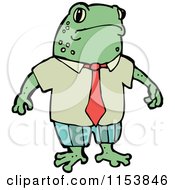 Cartoon Of A Frog Royalty Free Vector Illustration by lineartestpilot