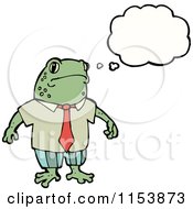 Cartoon Of A Thinking Frog Royalty Free Vector Illustration