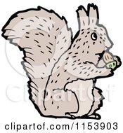 Cartoon Of A Squirrel Eating An Acorn Royalty Free Vector Illustration by lineartestpilot