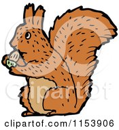 Cartoon Of A Squirrel Eating An Acorn Royalty Free Vector Illustration by lineartestpilot