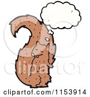 Cartoon Of A Thinking Squirrel Royalty Free Vector Illustration