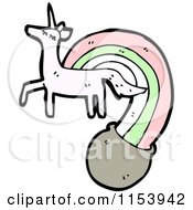Cartoon Of A Unicorn And Rainbow Royalty Free Vector Illustration