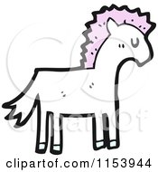 Cartoon Of A White And Pink Horse Royalty Free Vector Illustration