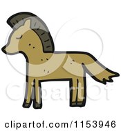 Cartoon Of A Brown Horse Royalty Free Vector Illustration