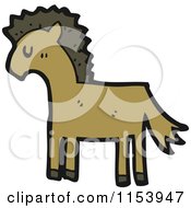 Cartoon Of A Brown Horse Royalty Free Vector Illustration