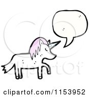Cartoon Of A Talking Unicorn Royalty Free Vector Illustration