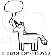 Cartoon Of A Talking Unicorn Royalty Free Vector Illustration