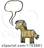 Cartoon Of A Talking Horse Royalty Free Vector Illustration