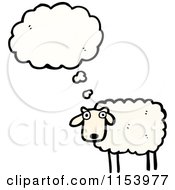 Cartoon Of A Thinking Sheep Royalty Free Vector Illustration