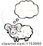 Cartoon Of A Thinking Sheep Royalty Free Vector Illustration