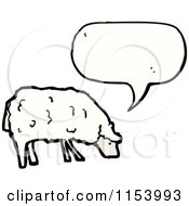 Cartoon Of A Talking Sheep Royalty Free Vector Illustration