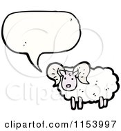 Cartoon Of A Talking Sheep Royalty Free Vector Illustration