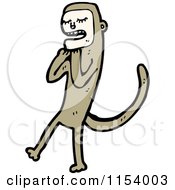 Cartoon Of A Monkey Royalty Free Vector Illustration by lineartestpilot