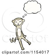 Cartoon Of A Thinking Monkey Royalty Free Vector Illustration