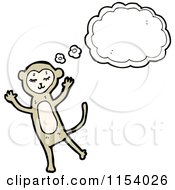 Cartoon Of A Thinking Monkey Royalty Free Vector Illustration