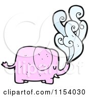 Cartoon Of A Squirting Pink Elephant Royalty Free Vector Illustration by lineartestpilot