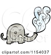 Cartoon Of A Squirting Elephant Royalty Free Vector Illustration by lineartestpilot