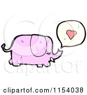 Cartoon Of A Pink Elephant Talking About Love Royalty Free Vector Illustration