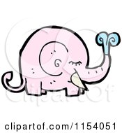 Cartoon Of A Squirting Pink Elephant Royalty Free Vector Illustration