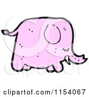 Cartoon Of A Pink Elephant Royalty Free Vector Illustration by lineartestpilot