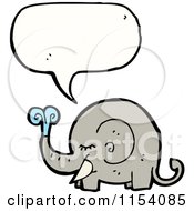 Cartoon Of A Talking Spraying Elephant Royalty Free Vector Illustration