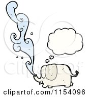 Cartoon Of A Thinking Squirting Elephant Royalty Free Vector Illustration