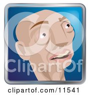 People Internet Messenger Avatar Of A Skinny Bald Caucasian Man Clipart Illustration by AtStockIllustration
